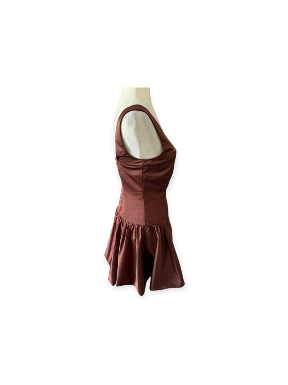 WeWoreWhat Bubble Skirt Corset Mini Dress Brown SZ 6 Cocktail Dress Wedding - Picture 7 of 16